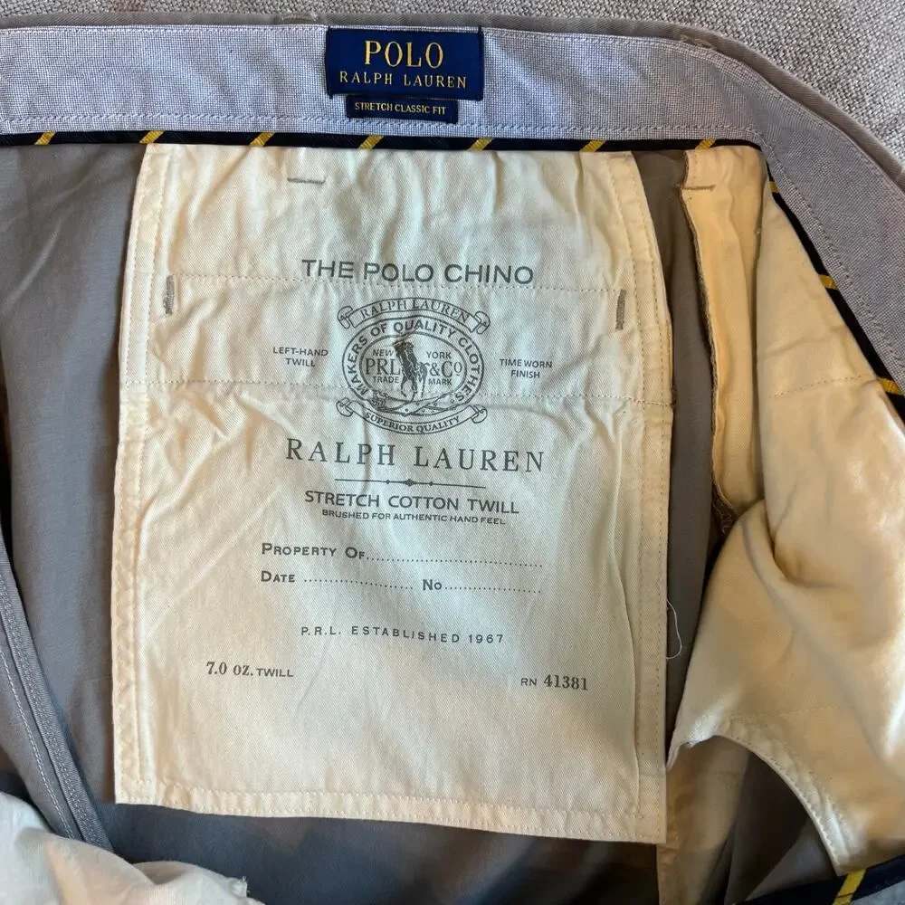 POLO Ralph Lauren Chinos Stretch Classic Fit in Gray Men's 40W 34L